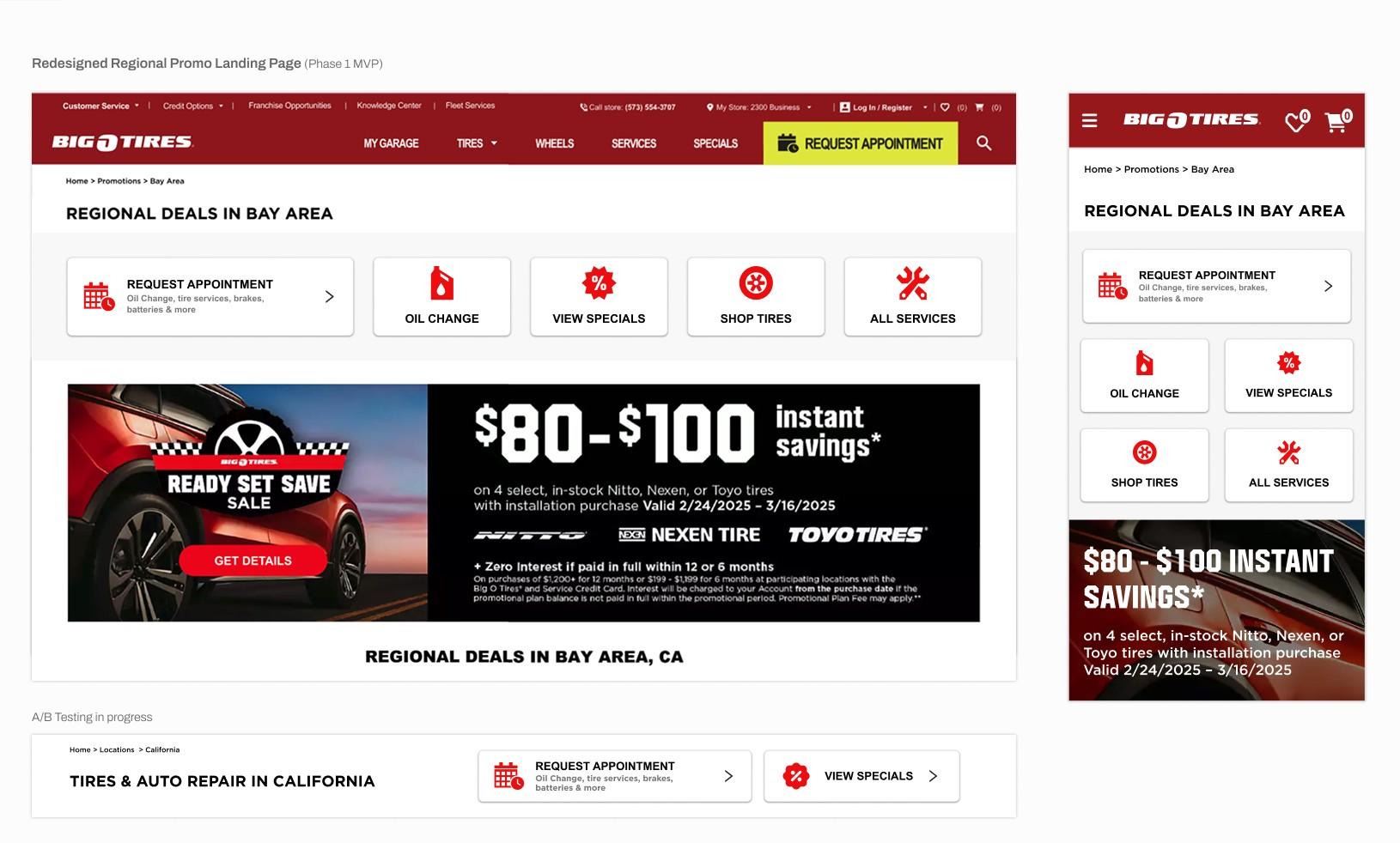 Optimized regional promo landing page with clear CTA stack