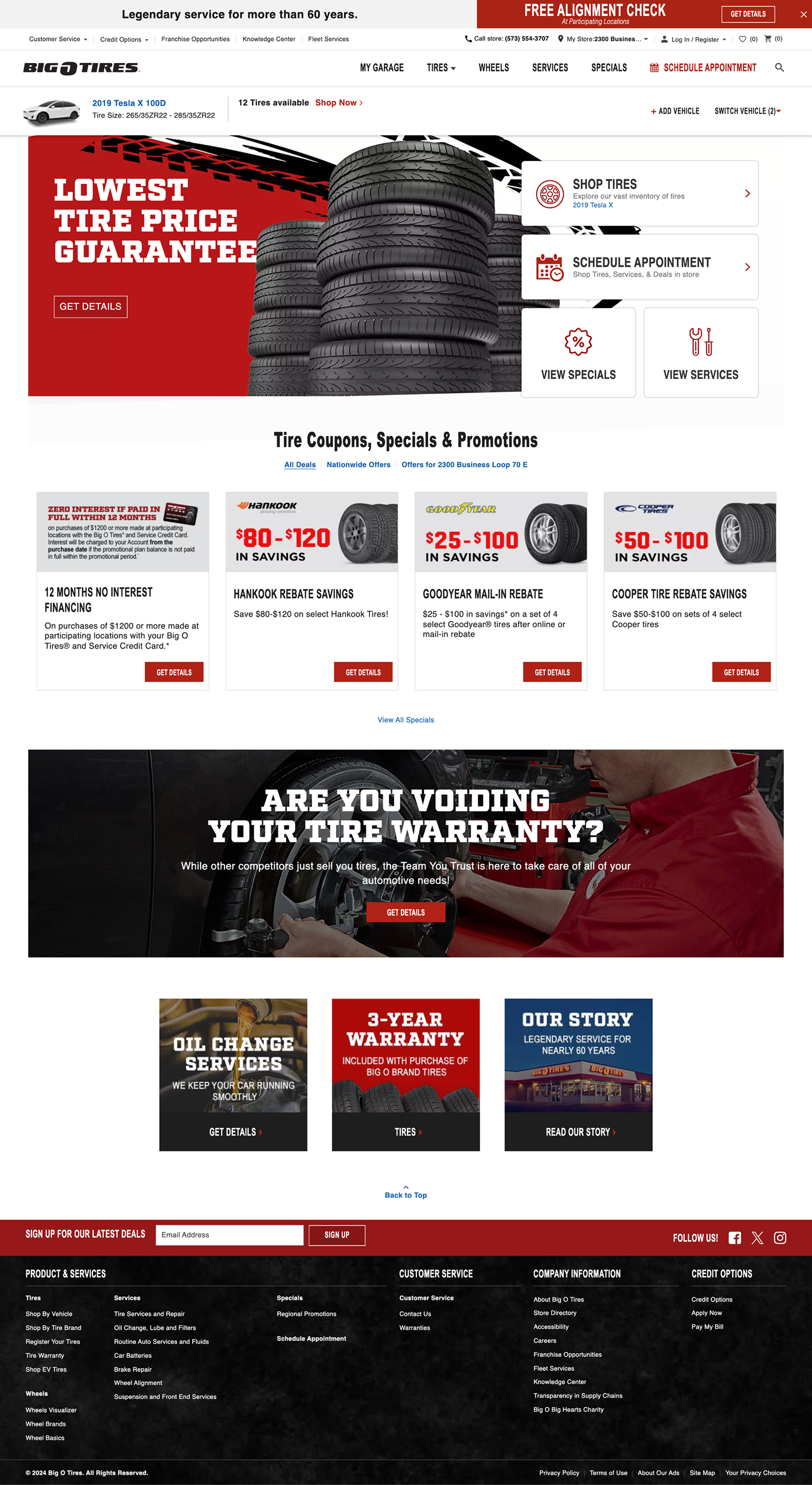 Big O Tires Legacy Homepage